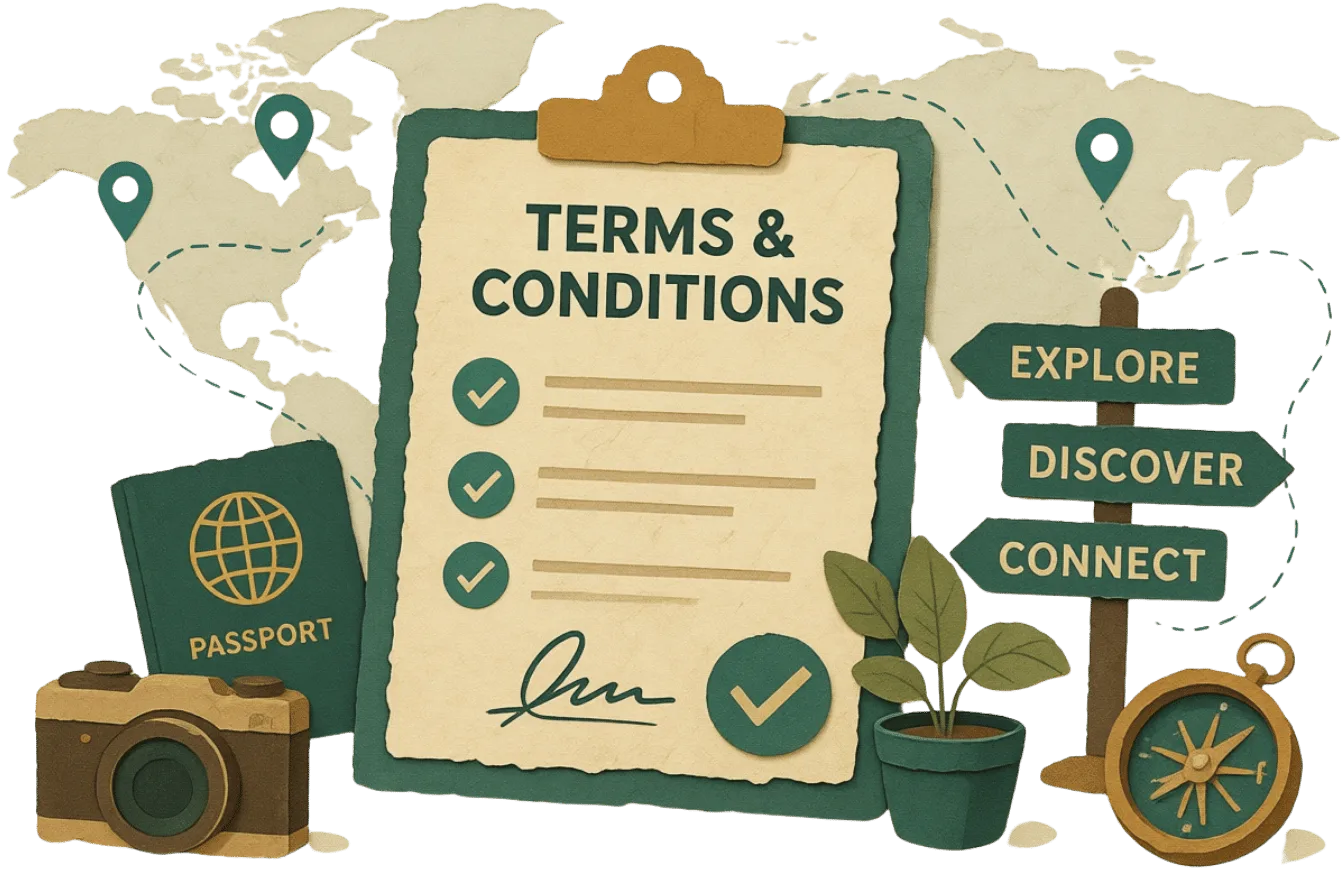 Terms and conditions travel illustration