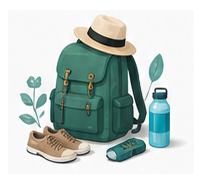 Packed travel bag
